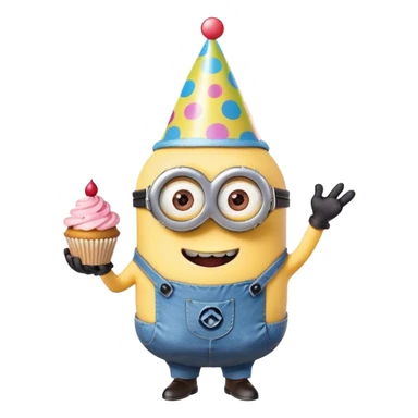 Minion at a birthday party sticker