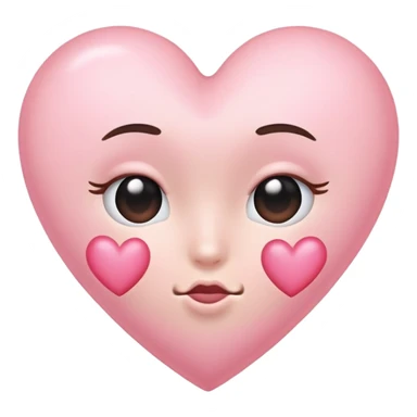 light pink heart making kissy face sticker