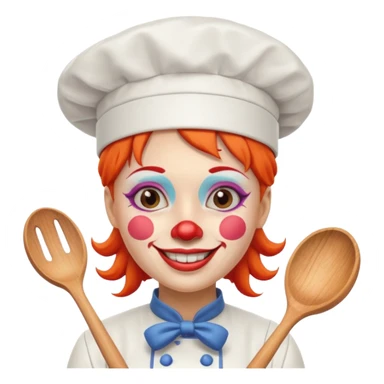 woman clown chef sticker