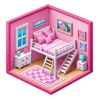 barbie dream house isometric sticker
