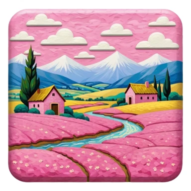 van gogh style pink SPAM art landscape sticker