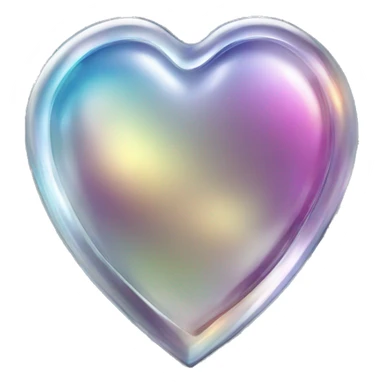 Chromatic heart shape metalic transparent glass sticker