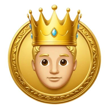 golden coin with king crown sticker