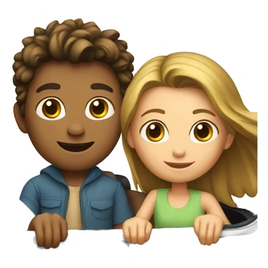 BOY AND GIRL ON CAR sticker