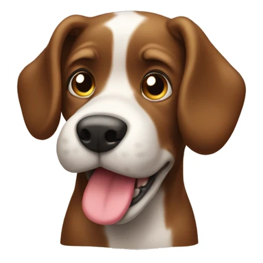 Dog with poop in his hand sticker