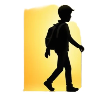 silhouette walking through a glowing doorway sticker