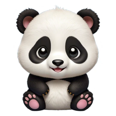 Cinematic Comical Baby Panda Portrait Emoji, Head tilted dramatically with an exaggeratedly amused expression, featuring a quirky, fluffy black and white Fur with wide, expressive eyes filled with playful disbelief, Simplified yet hilariously expressive features, highly detailed, glowing with a slightly sassy glow, high shine, dramatic yet playful, stylized with an air of cheeky mischief, bright and endearing, soft glowing outline, capturing the essence of a spirited and over-the-top baby panda, so meme-worthy it feels like it could roll its eyes into internet fame instantly! sticker