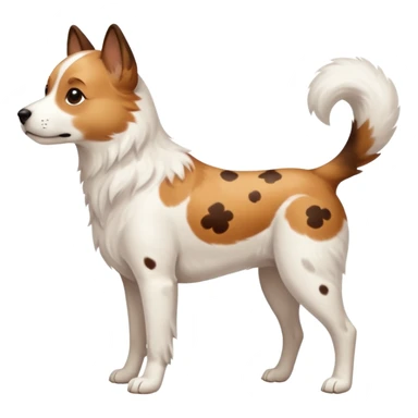 White dog with brown spots with ONLY three legs, from the side. It DOES NOT have four legs. ONLY THREE LEGS  sticker
