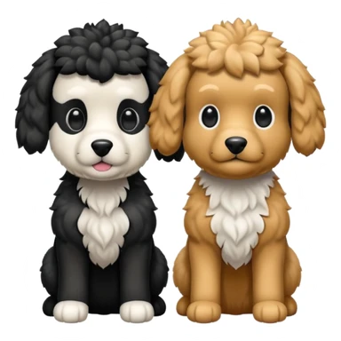 Dos caniches,uno blanco y el otro negro,QUE SEA RAZA CANICHE  sticker