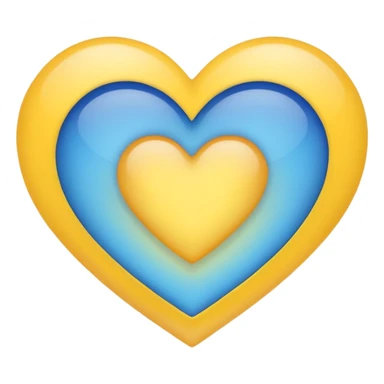 blue and yellow gradient blended heart, classic emoji style sticker