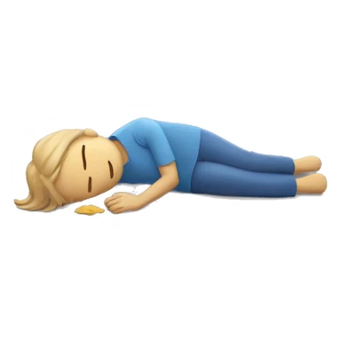 person laying sprawled on the ground face up sticker