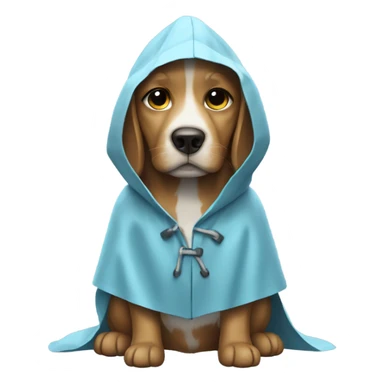 Dog wearing raincoat sticker