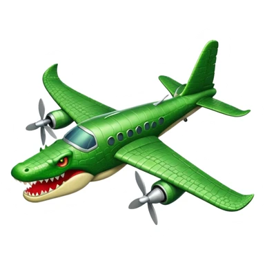 Make an emoji of a bomber plane crocodile. sticker