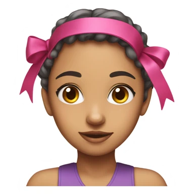 a pretty girl with a ribbon on her head sticker