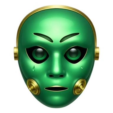 glitter green toxic mask sticker