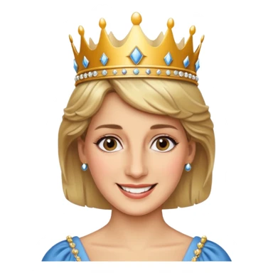 content face, Princess Diana with a crown sticker