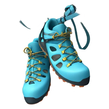 Light blue rock climbing shoes and harness sticker