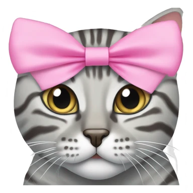 Two grey bengal cats and ensure one has a pink bow on its head sticker