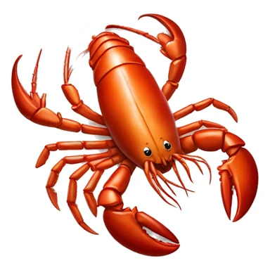 cooked red lobster served on a plate, with a focus on its claws and tail, vibrant and appetizing.” sticker