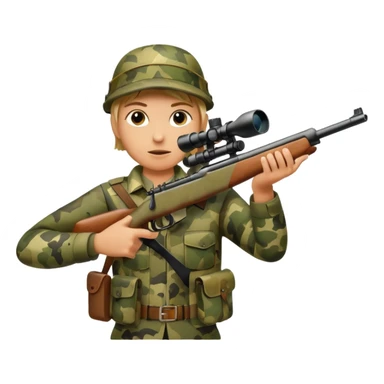 deer hunting. bolt action rifle with a scope mounted to the top of the gun barrel  sticker