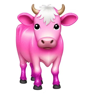 Pink ombre full body cow with glitter  sticker