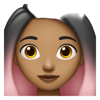 lightskinned girl with pink and black hair sticker