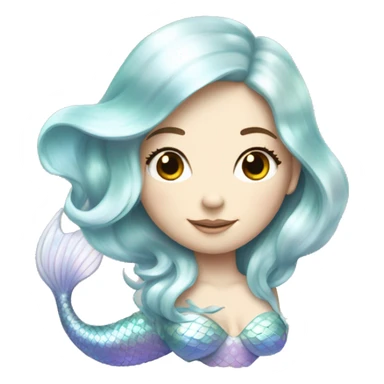 Iridescent mermaid white girl with iridescent tail sticker