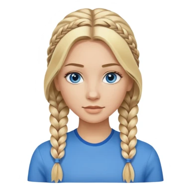 Blonde balayage  With highlights long hair half braids women blue eyes  sticker