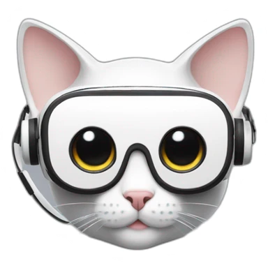 Cat with oculus quest 2 white headset sticker
