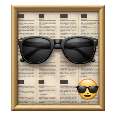 Sunglasses on newspaper sticker