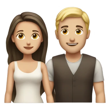 Blond man and brunette woman in love sticker
