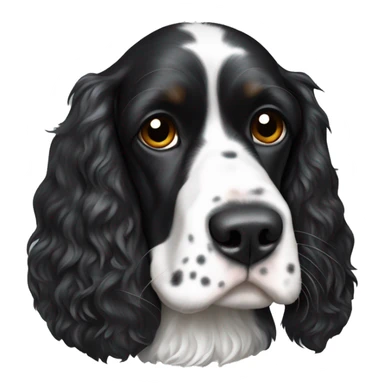 black and white english cocker spaniel eith nose spots sticker