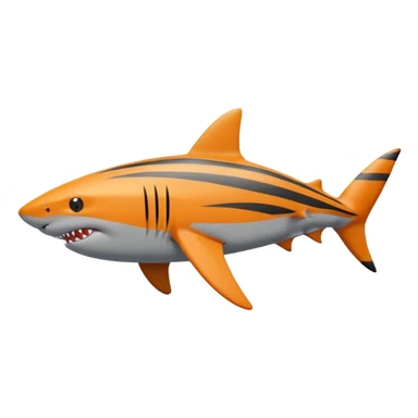 side view of shark body with a cat face sticker