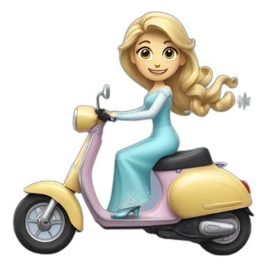 La reine des neiges sur un scooter sticker