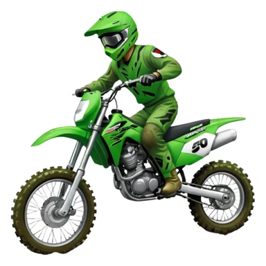 green kawasaki 250 dirt bike sticker