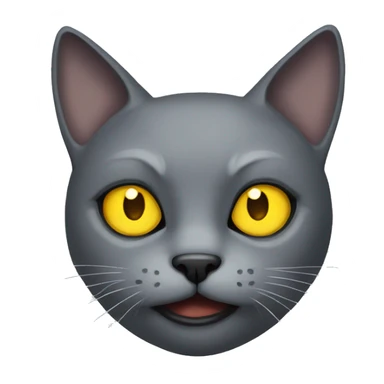 Evil grey cat with yellow eyes sticker