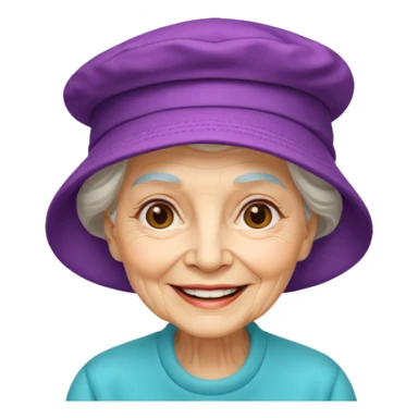 elderly women with hats with cap sticker