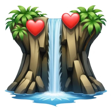 heart shaped watterfall sticker