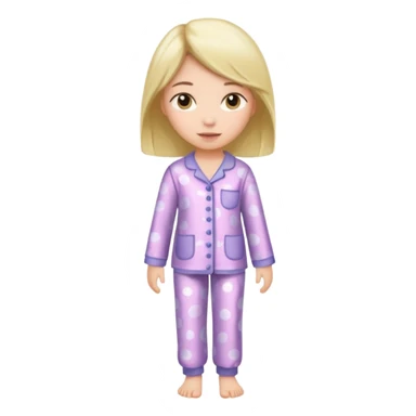 girl walking in pajamas sticker