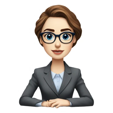 Lily collins blue eyes wearing glasses in a business meeting  sticker