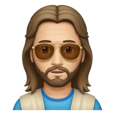Jesus with a mullet and sun glasses sticker