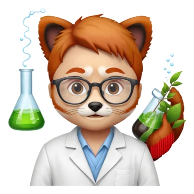 red panda bio-scientist sticker