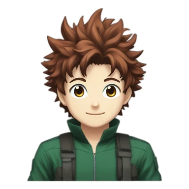 izuku midoriya with Brown haire and Brown eye sticker