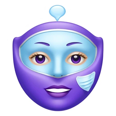 a white skincare mask purple blue pack sticker