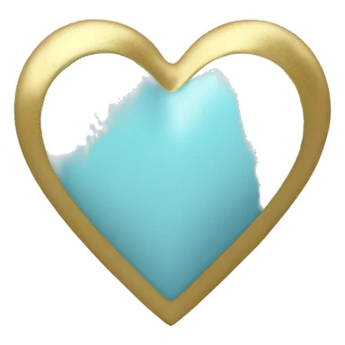 Pastel blue heart with gold sticker