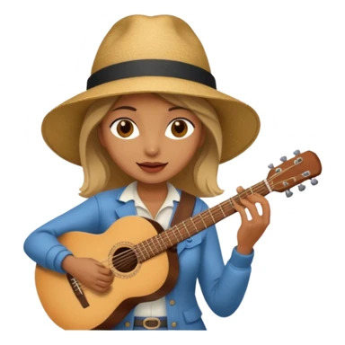 Street Music Performer woman with hat sticker