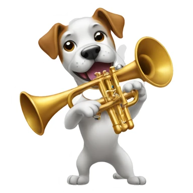 Dog playing trumpet sticker
