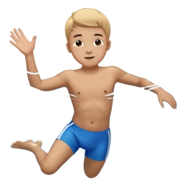 Underwater boy swim sticker