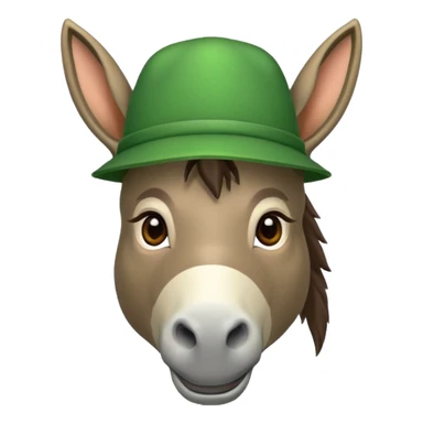 donkey with green hat sticker