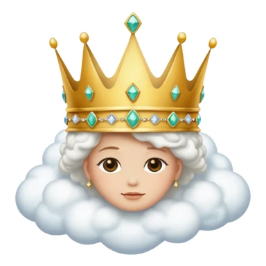Put this 👑 on top  of 😶‍🌫️ with the face sticker